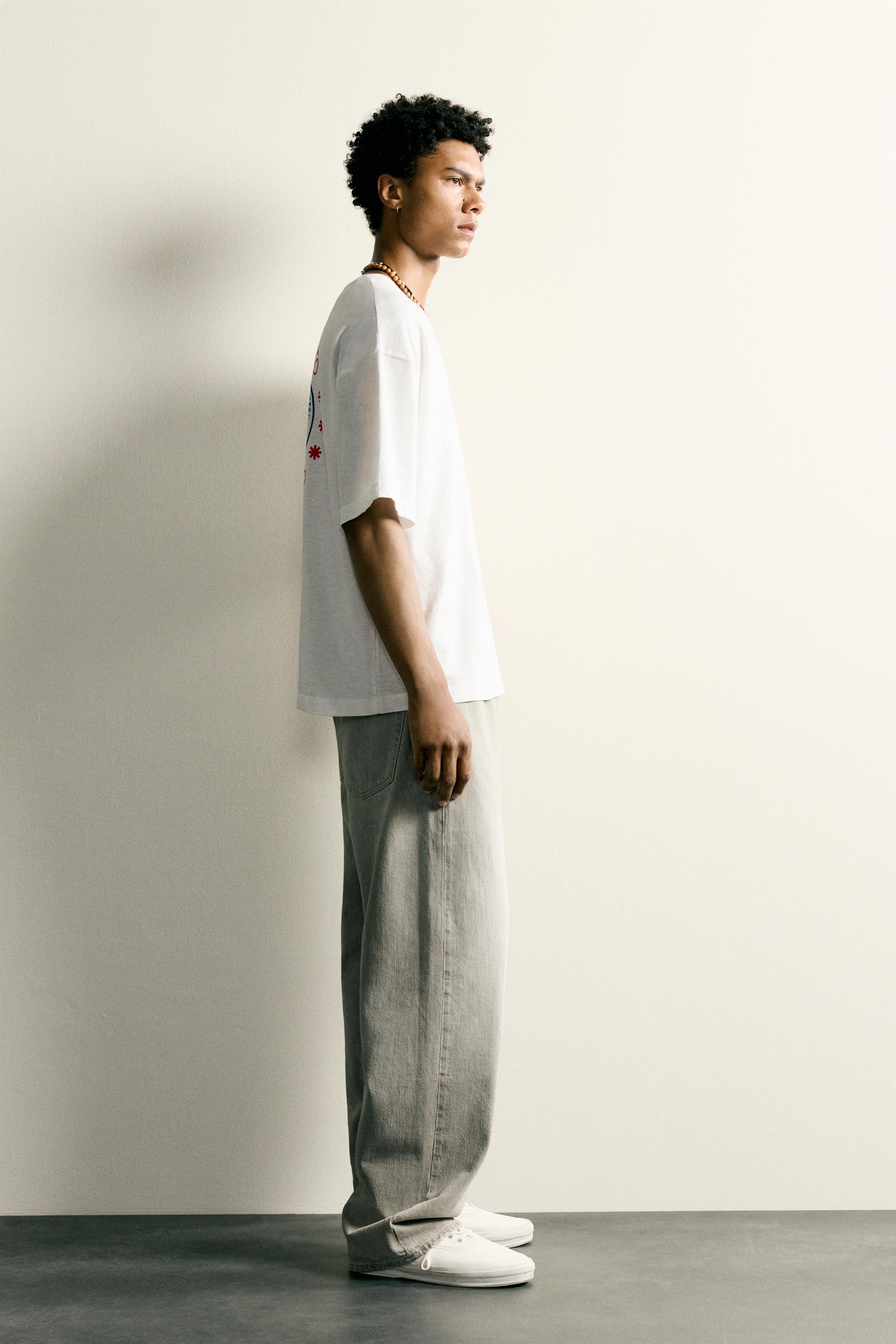 RELAXED FIT CONTRAST PRINT T-SHIRT